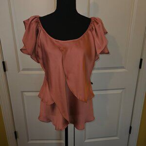 Tulip Sleeve Tangerine Blouse